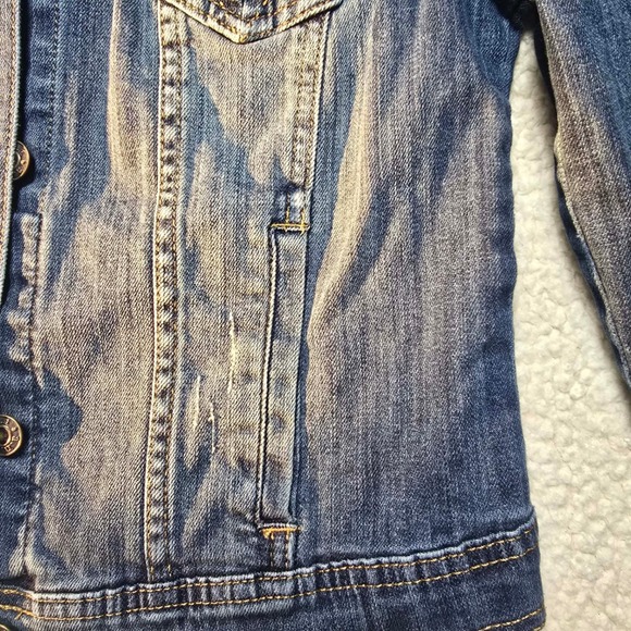 ANA A New Approach Womens Denim Jacket Medium Blue Studded Trucker Jean Jacket M - Picture 9 of 13